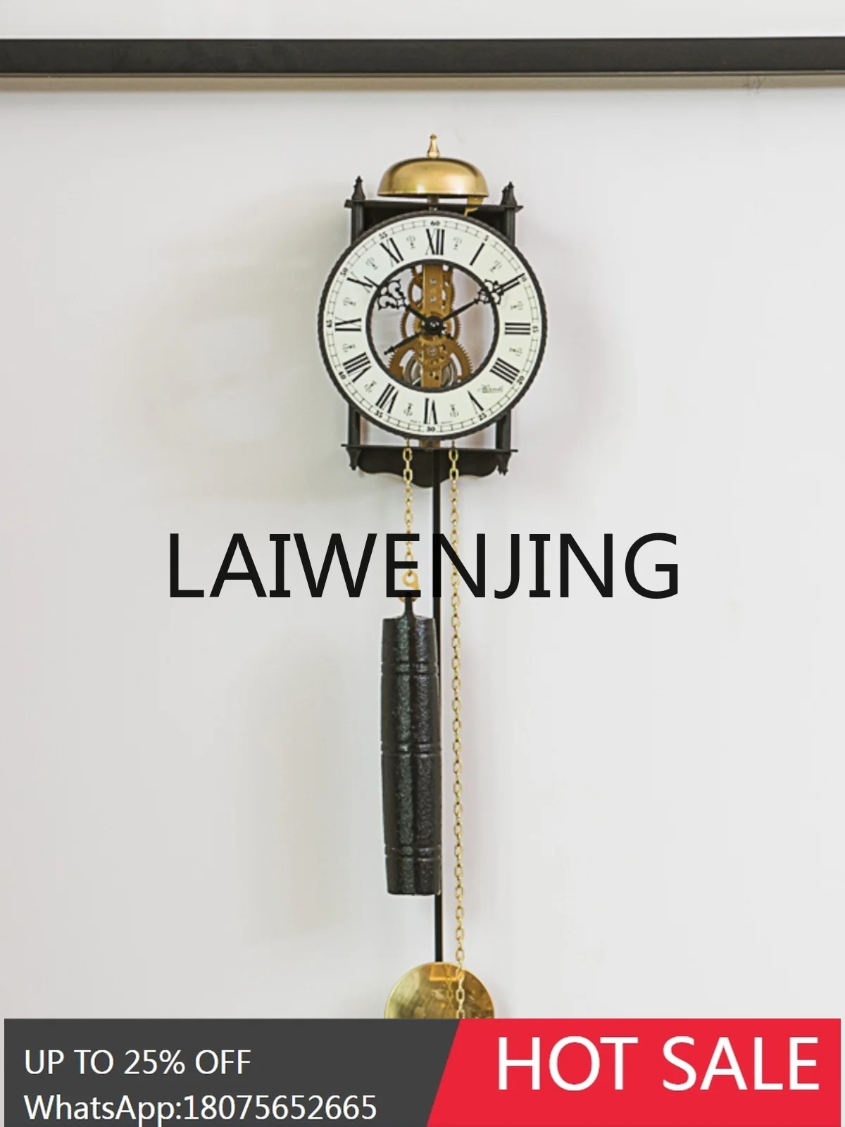 RWJ Simple Movement Single Weight Hammer Swing Time Signal Clock Household Decorative Clock