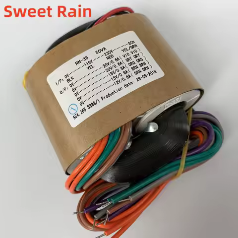 R-type power transformer 50W double 20V+double 15V+12V R cattle audio transformer copper wire 20Vx2 + 15Vx2 + 12V R-Core