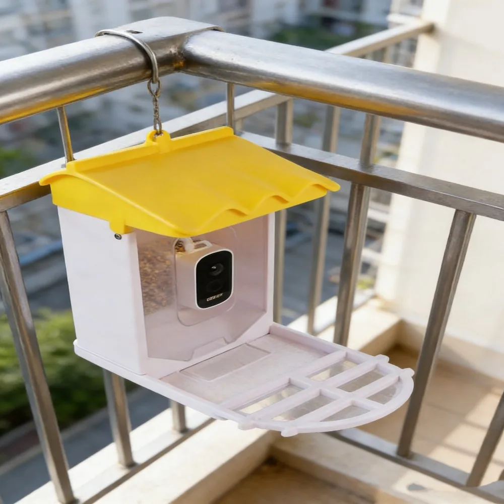 Smart bird feeder WiFi outdoor bird feeder with  and solar panel for backyard