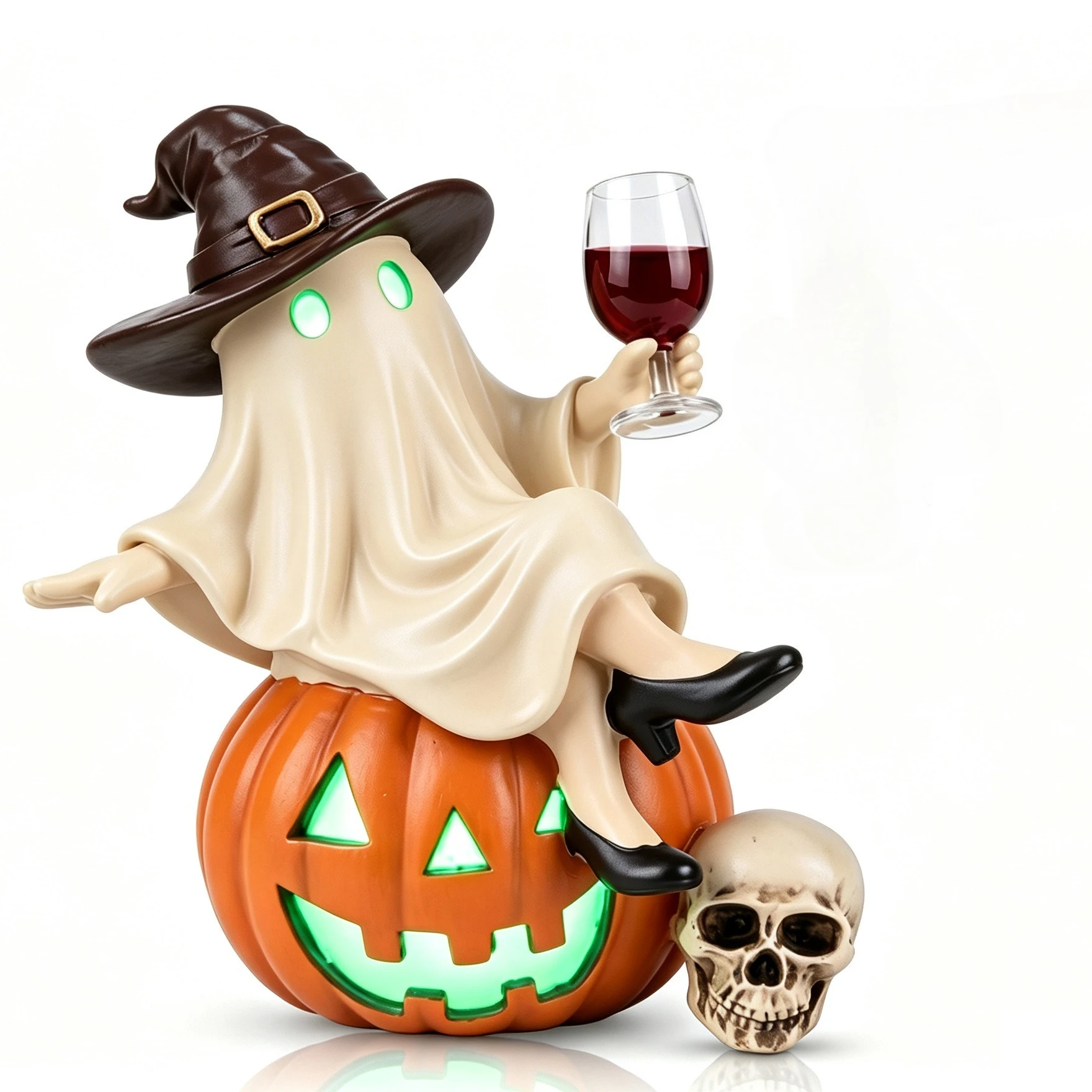 Halloween Ghost Pumpkin Luminous Ornament Creative Home Desktop Decoration Resin Ornament Crafts