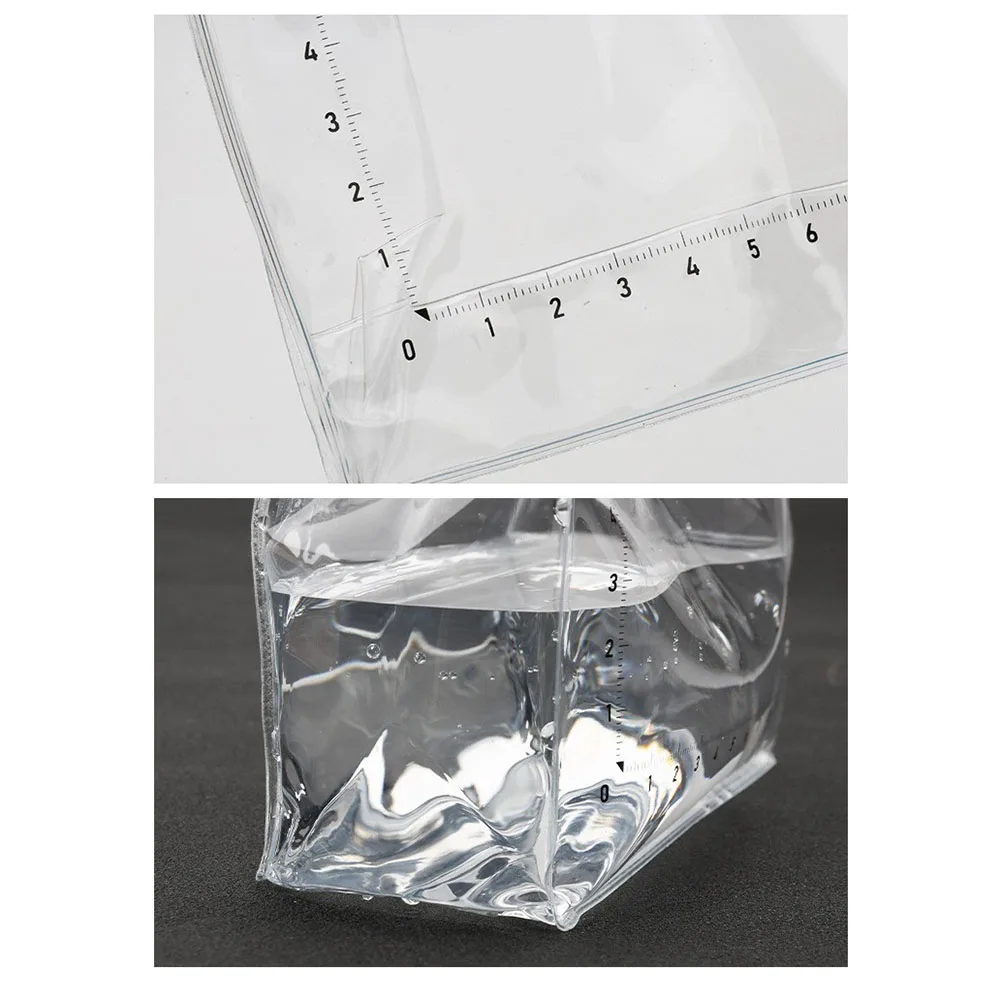 

PVC Fish Watching Bag Lightweight Transparent Foldable for Freshwater Stream Fishing with Ruler 13.5x5.5x15.5cm