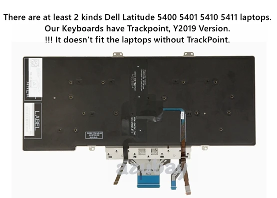 Teclado árabe griego ruso de EE. UU. Para Dell Latitude 5400 5401 5410 5411 (Y2019) 03J9FC 049VT0 03M0HY 015WV2 0HK0NN retroiluminado/No