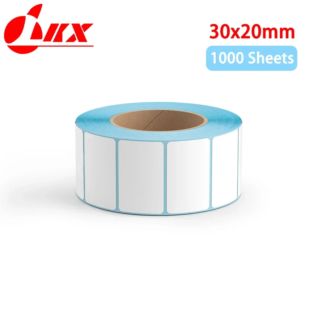 LKX 30X20mm1000 sheets self-adhesive thermal label sticker waterproof blank label direct printing office printing supplies paper