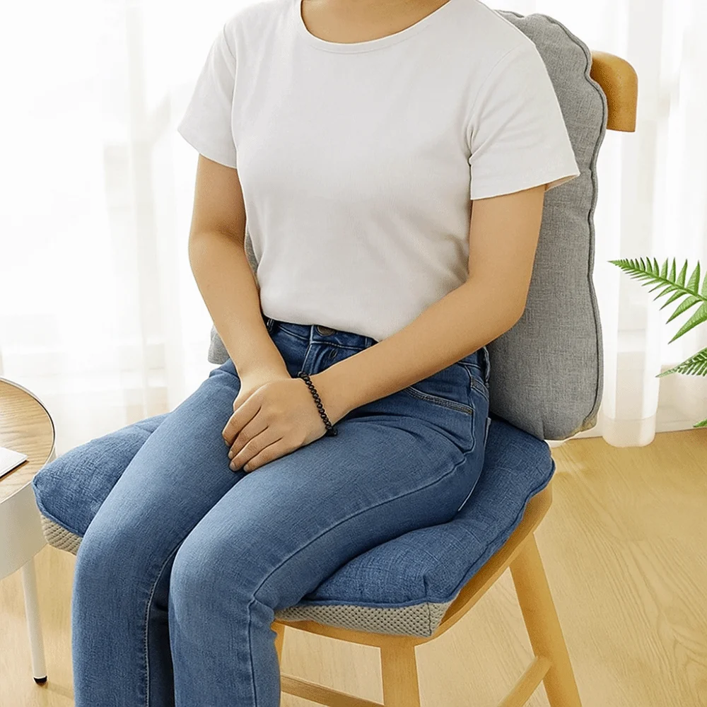 

Прочная нескользящая подушка для сиденья, однотонный мягкий коврик для стула с ремнями, утолщенная подушка для сидения, школьная подушка