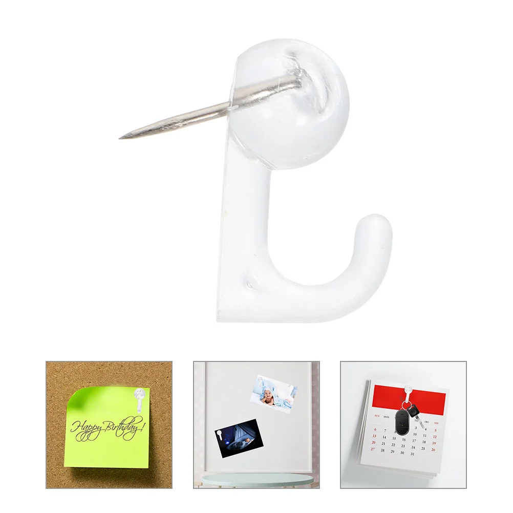 50 Pcs Picture Hooks Cork Board Office Supplies Push Pin for Bulletin Thumbtack with