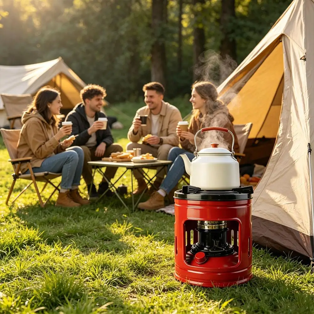 Integrated Portable Kerosene Camping Stove Burner Adjustable Flame Support Kerosene Diesel for Fishing Picnic Outdoor Cooking