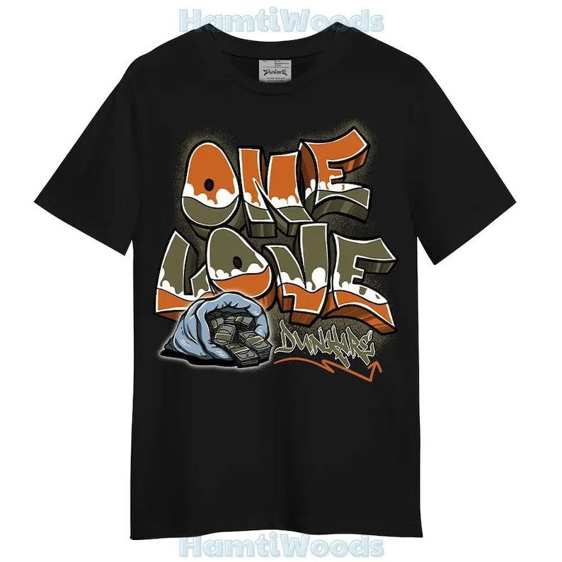 Olive 5s T-Shirt - One Love Graffiti T-Shirt Unisex