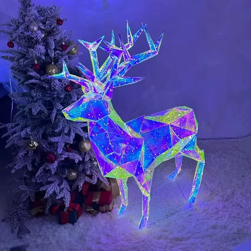 Christmas LED Outdoor Lights 3D Luminous Deer Holiday Decoration for New Year Valentine's Day and Halloween