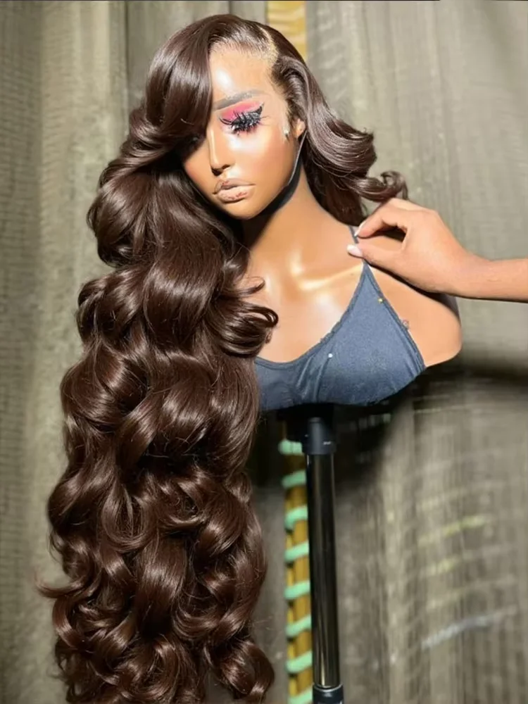 

30 36-дюймовые парики с кружевной передней частью 13x4 и 13x6 HD, шоколадно-коричневые, бразильские, темно-коричневые, с эффектом Body Wave, из натуральных человеческих волос, с кружевным фронтальным закрытием