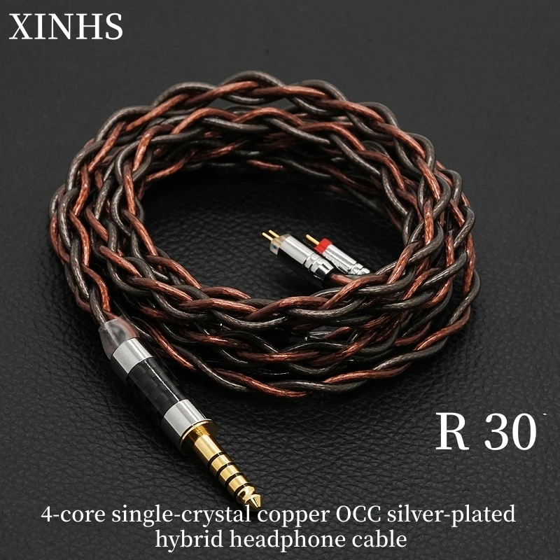 

XINHS R30 4Core OCC Single Crystal Copper Silver Plated Hybrid Earphone Cable Soft Flexible HiFi Round Vocal Replacement Wire