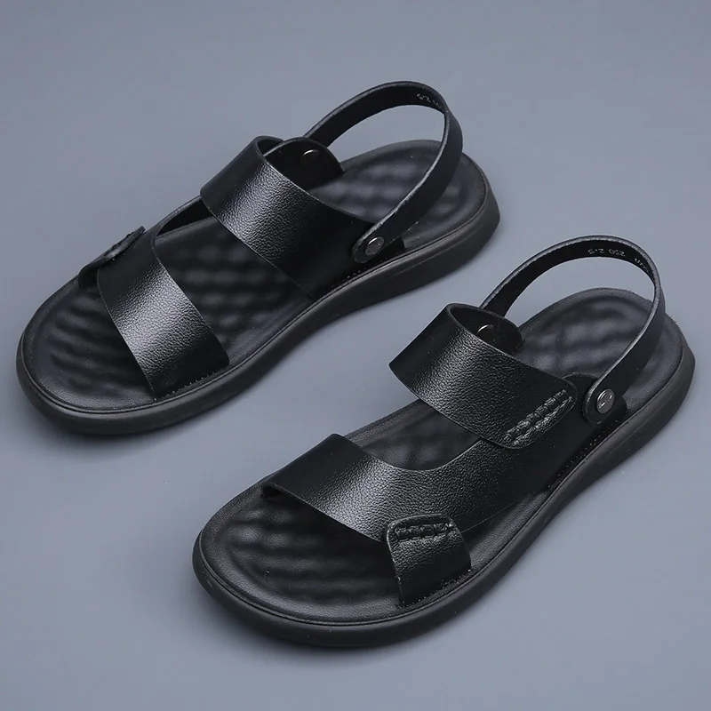 Men's Sandals 2024 New Summer Outer Wear Dad Non-Slip Wear-Resistant Beach Driver Driving Dual-Use Sandals and Slippers