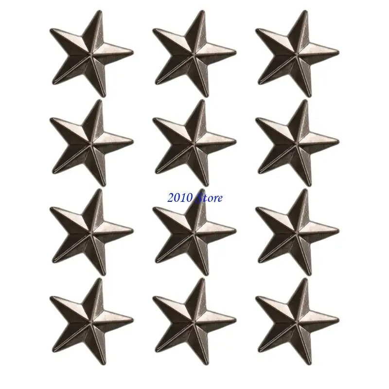 

F3MF 12pcs Trendy Five Pointed Star Collar Brooches Badge Retros Pin Unique Brooch