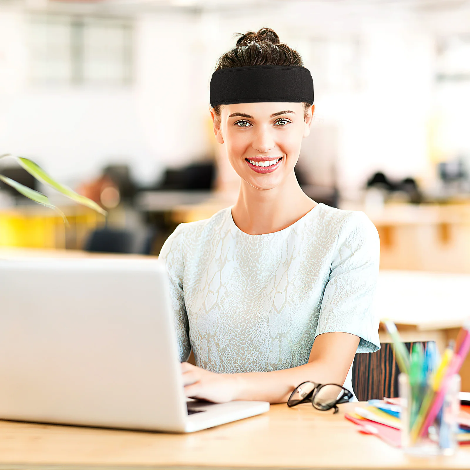 

Черная повязка на голову для акупрессуры для подтяжки кожи лица, пояс для подбородка, облегчение боли в шее, мышечная стресс, релаксация, иглоукалывание