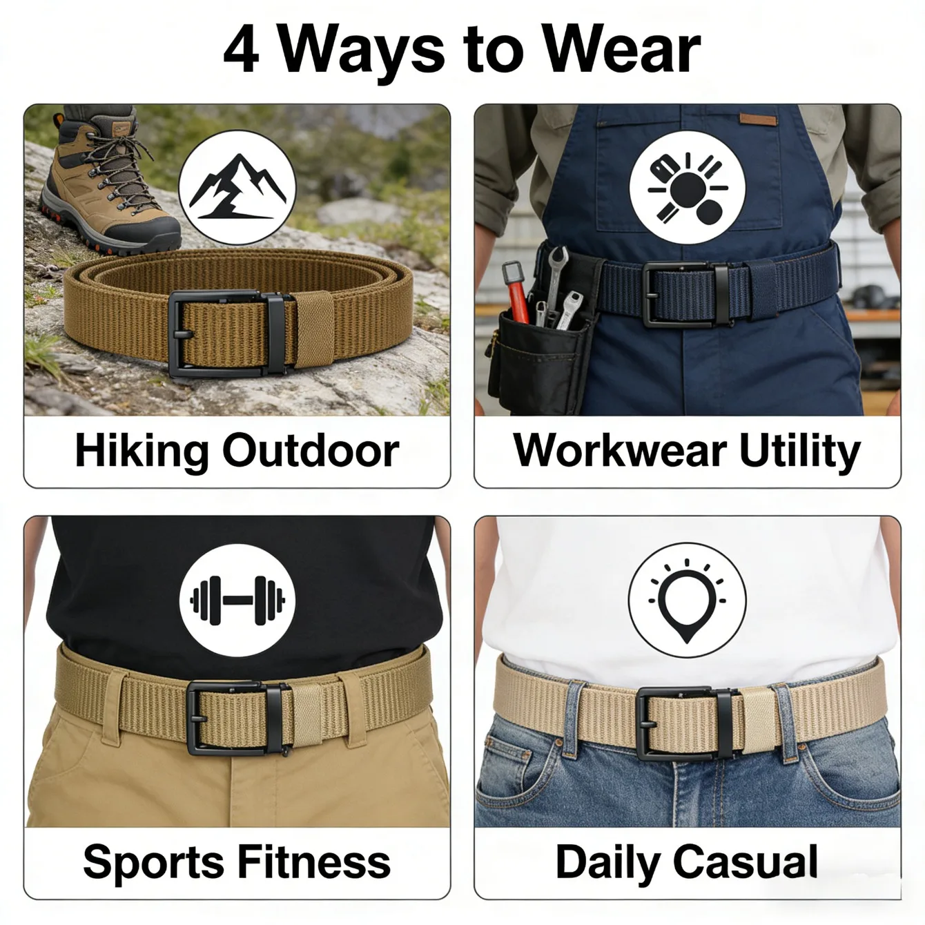 

Нейлоновый утолщенный мужской ремень без зубцов, дизайн с автоматической пряжкой, новый повседневный ремень