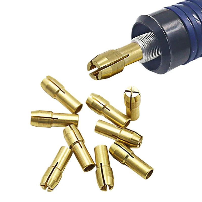10Pcs/set 0.5mm-3.2mm Mini Drill Chucks Adapter Chucks For Chuck Adapter Micro Collet Brass For Power Rotary Tool