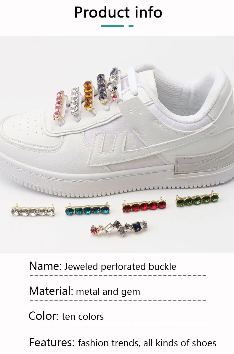 Shoes Flower Tide with Shiny Rhinestone Creative Couple Shoelaces Buckle Decoration Ins Canvas Shoelace Accessories Sneakers 1pc