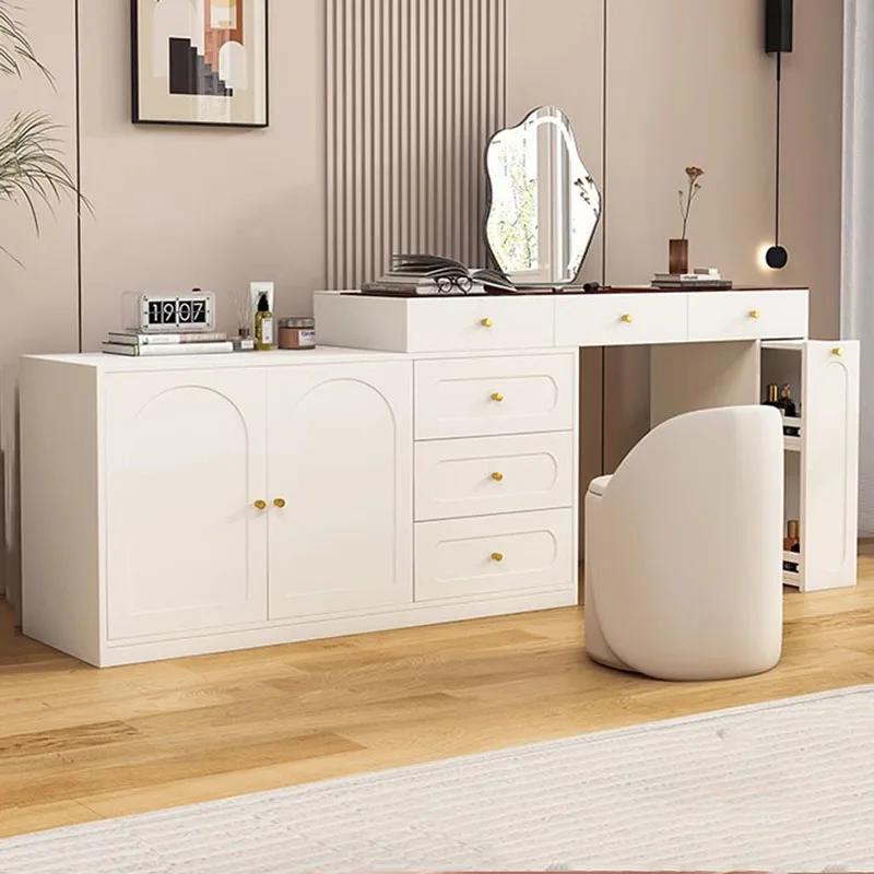 Cabinet Bedroom Dressing Table Mirror Mobile Modern Cosmetic Make Up Table Storage Bed Side Muebles Para Dormitorio Furniture