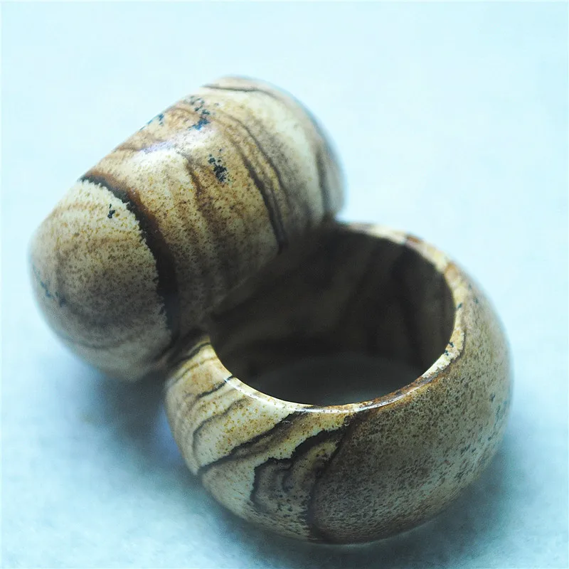 

1PC New Women Finger Rings Nature Picture Jasper Stone Material Hole Diameter 17MM 18MM FOR Party Wearring