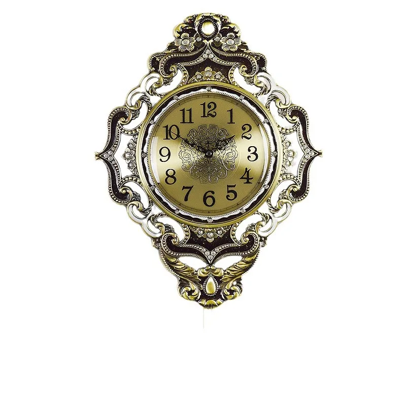 European modern large living room silent wall clock metal swing antique quartz clock simple fashion creative clock