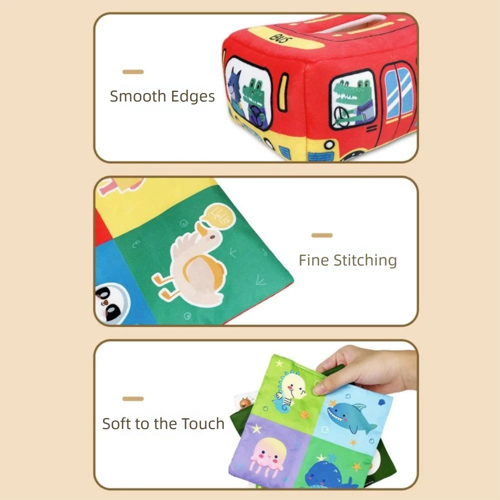 Pano montessori brinquedos colorido bombeamento lenço de seda caixa de tecido mágico macio educação precoce brinquedo educativo do bebê placa ocupada