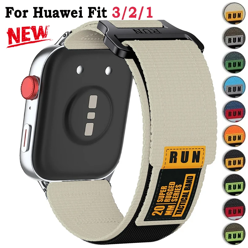 20mm Nylon Loop Strap for Huawei Watch Fit 4/4 Pro/3 Tactical Sport Bracelet Watchband for Huawei Fit 2 1 Band Accessories