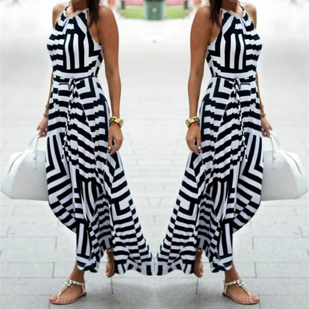 Letnia sukienka damska seksowna letnia Boho Maxi długa wieczorowa sukienka plażowa Sundress modna wygodna sukienka Traf Women 2024