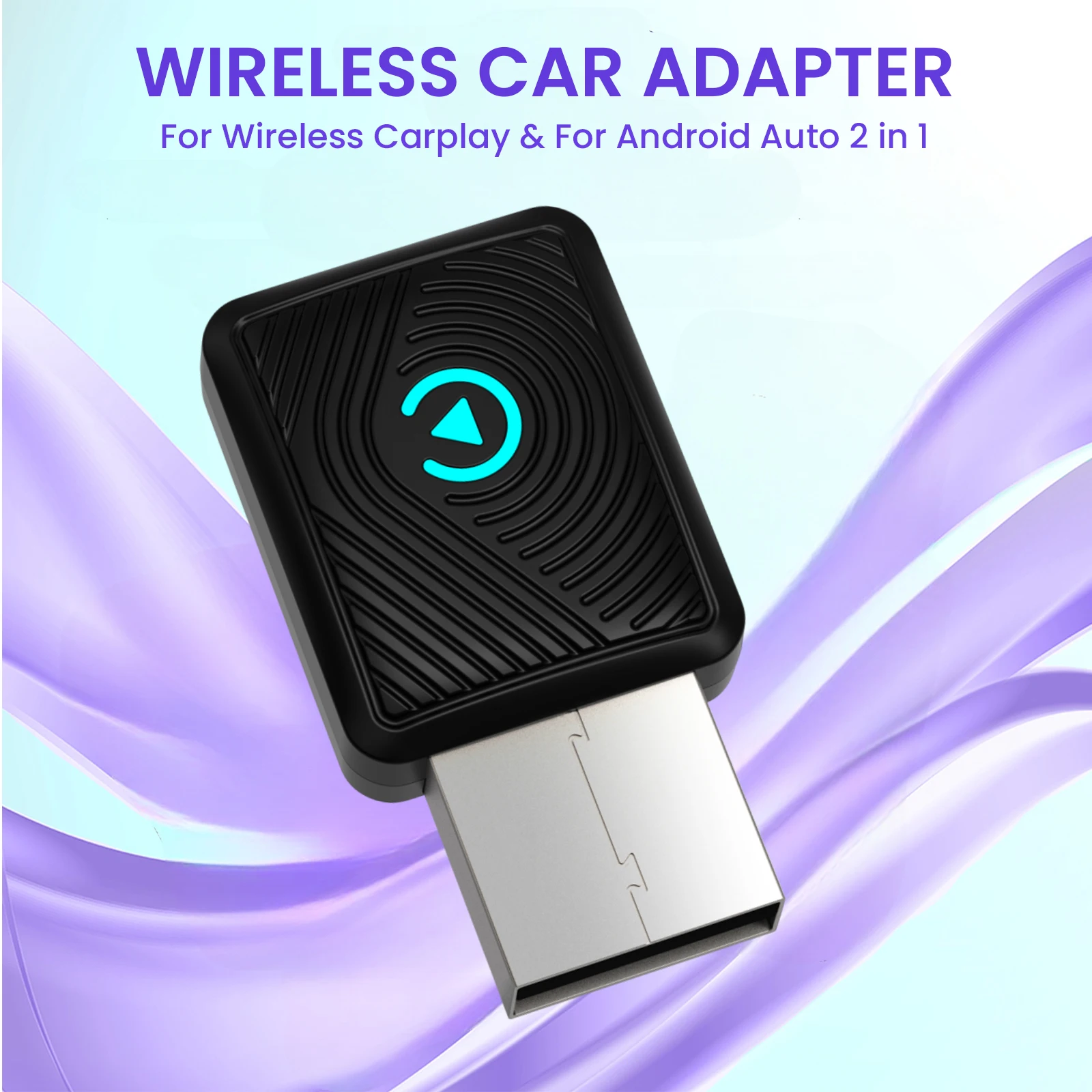 BT 5.3 2-in-1 Wireless CarPlay Android Auto Adapter Wireless Android Auto Car Adapter & CarPlay for iPhone 8+ & Android