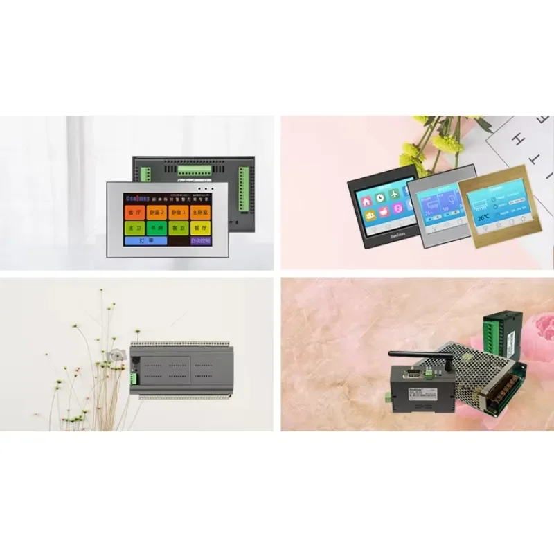 New OEM 7'' HMI PLC All-in-one Integrated  Controller DC24V Relay Output Digital I/O  RS232 RS485