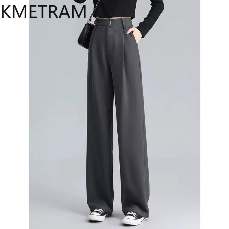 KMETRAM Suit Pants for Women Casual High Waist Straight Pants Office Daily Trousers 2026 Spring Summer Woman Clothes pantalones