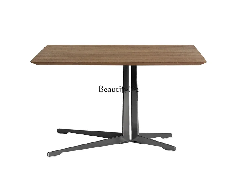 

13Italian minimalist living room North American black walnut coffee table