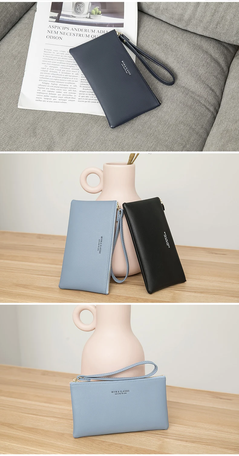 MIYIN Business Casual Damen-Geldbörse Einfache und Tragbare Reißverschluss-Handtasche Lange Brieftasche Bürogeschenk Lehrergeschenk Geschenk für Frauen – Detail 17