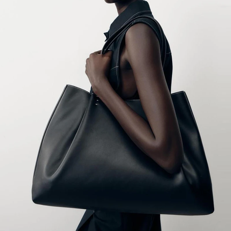 

Fashion Ruched Large Capacity Women Handbags Designer Luxury PU Leather Shoulder Bags High Quality Big Tote Bag 2025 New