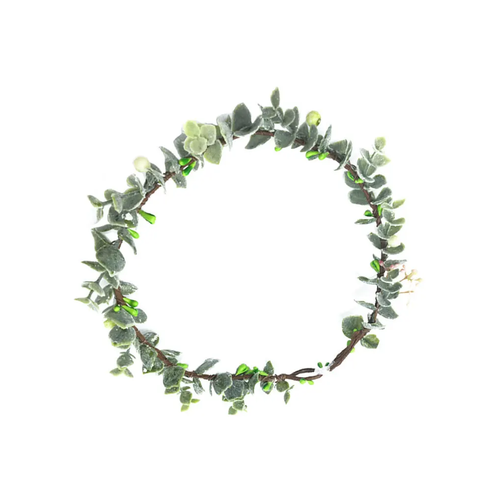 

Bride Leaf Headband Handmade Green Garland for Woman Festival Wedding Photography Party Wear Lightweight Comfortable Non-Fading