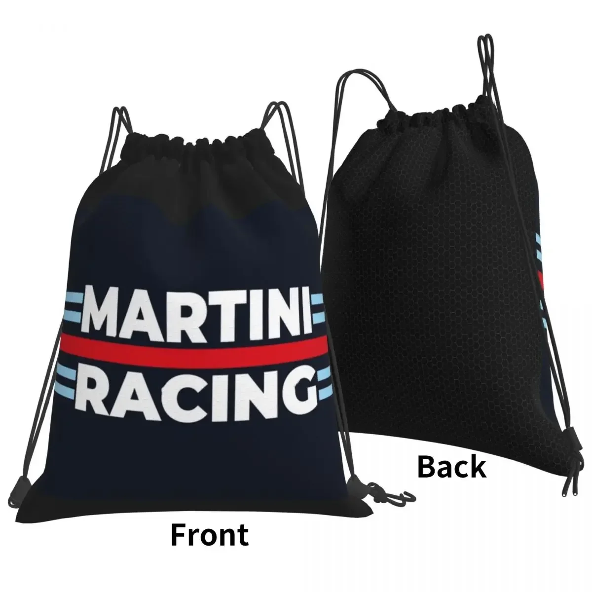 Martini Racing-mochila con Cordón portátil para hombre y mujer, bolsa deportiva informal con bolsillo, para libros, escuela