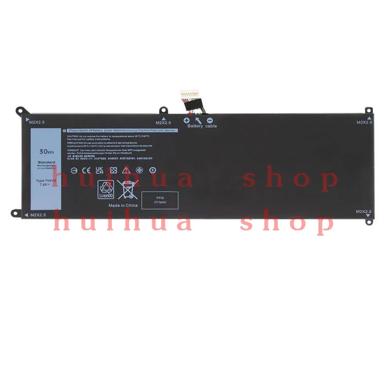 

Аккумулятор для ноутбука 7VKV9 для ноутбука Dell XPS 12 9250 Latitude 12 7275 9TV5X 30 Втч
