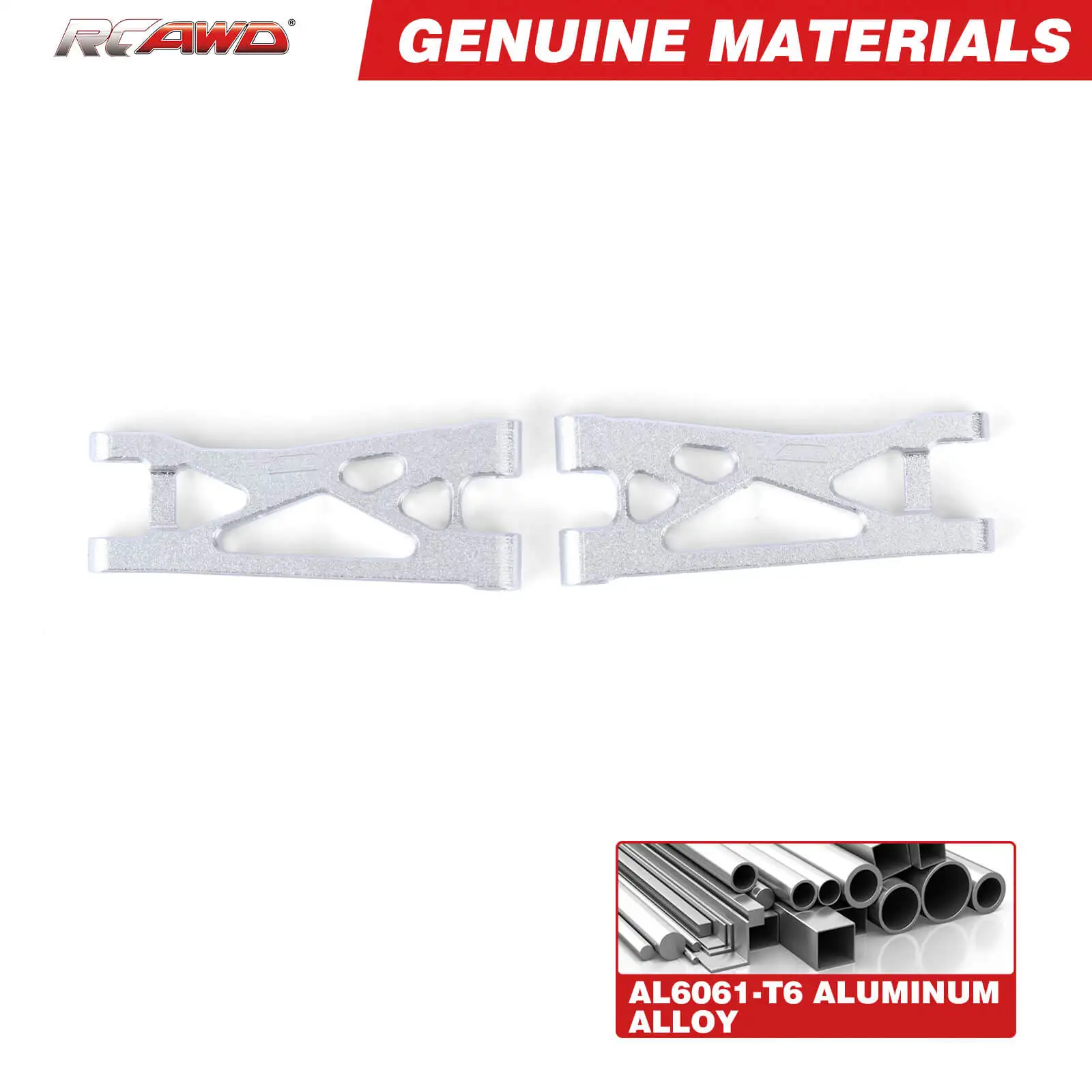 RCAWD para Micro-B juego de brazo de aluminio inferior trasero para Losi 1/24 Micro-B LOS00007T1 LOS00007T2 LOS-1392T1 LOS-1392T2 piezas mejoradas