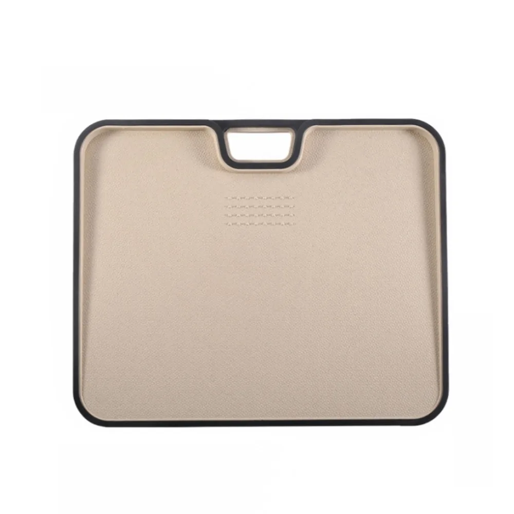 

Double Sided Wheat Straw Cutting Board Hanging Non-slip Fruit Chopping Board with Garlic Grinding Area Anti-overflow Border
