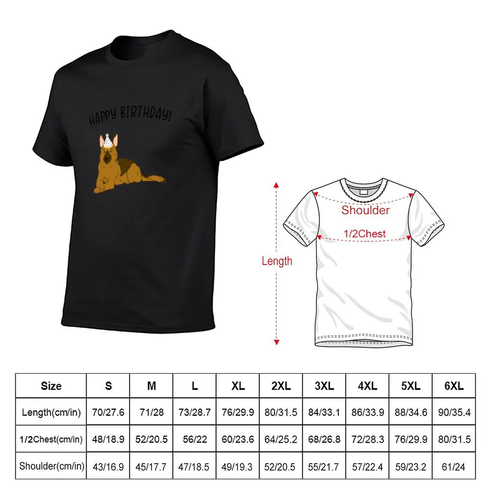 German Shepherd GSD Alsatian Dog Happy Birthday T-shirt boys whites quick-drying anime sweat mens t shirts