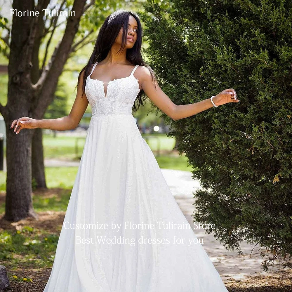 Vestido De novia a medida con tirantes finos, elegante, Espalda descubierta, corte en A, tren, para novias, 2023