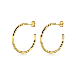 Stainless Steel Round Circle Creole Hoop Earrings For Women Gold Silver Color Party Jewelry Brincos 2022 Hoops Gifts