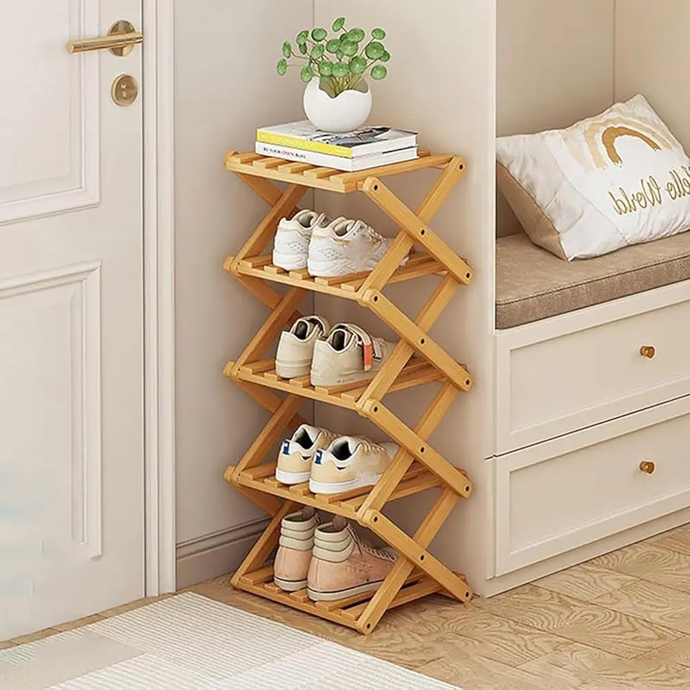 

Vertical Shoe Ra Small, 5 Tier Portable Folding Shoe Storage Rack, Without Installation Free Standing Shoe Ra For Corridors,
