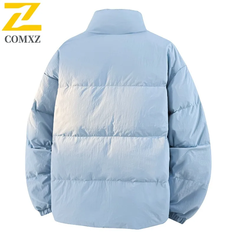 سترة COMXZ للرجال عالية الجودة بياقة واقفة للمشي لمسافات طويلة وتسلق الجبال ومضادة للرياح معطف شتوي خفيف الوزن للشارع #4