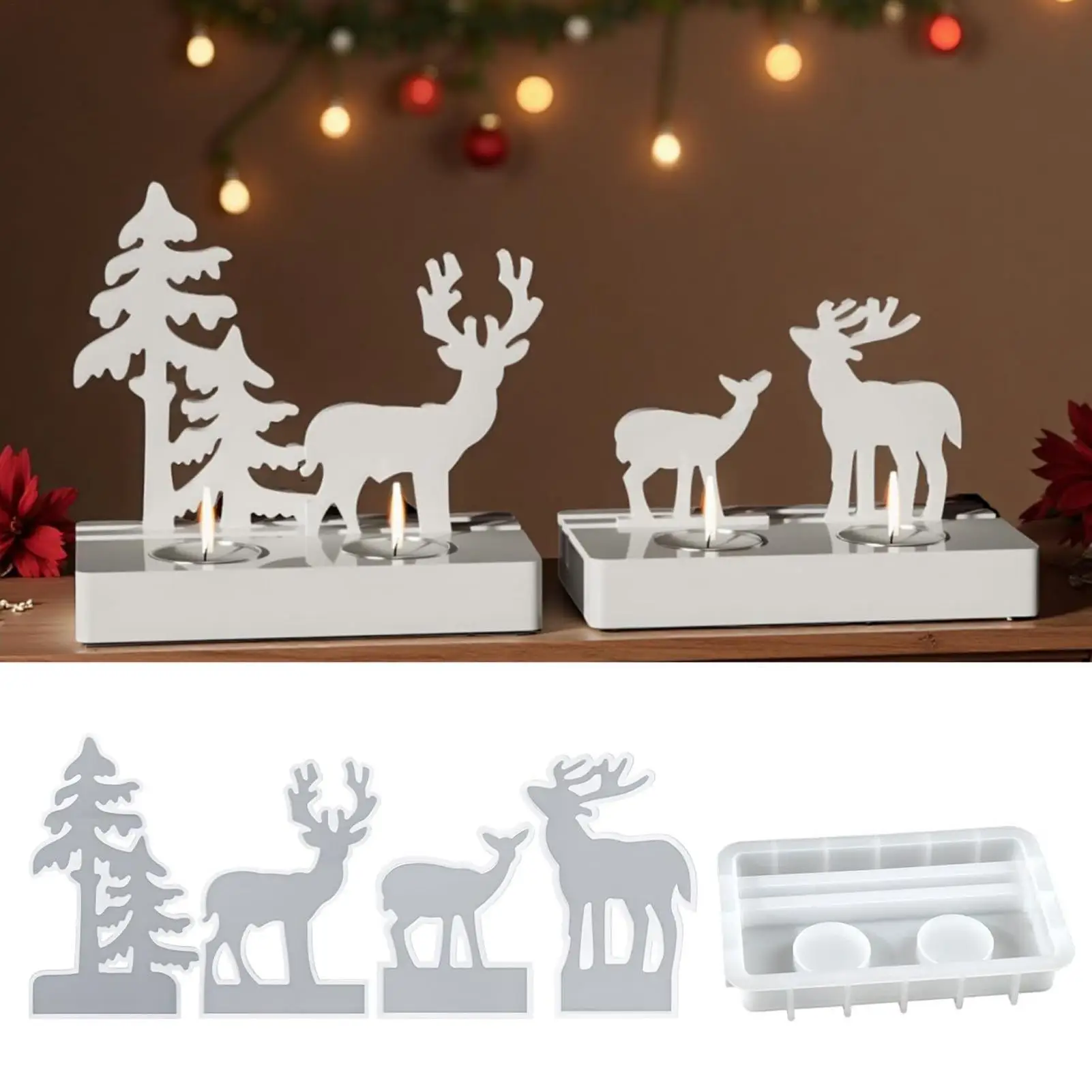 

Christmas Molds Silicone Soap Molds Set For Candle Making Reusable Crafting Tools For Holiday Party Birthday Housewarming