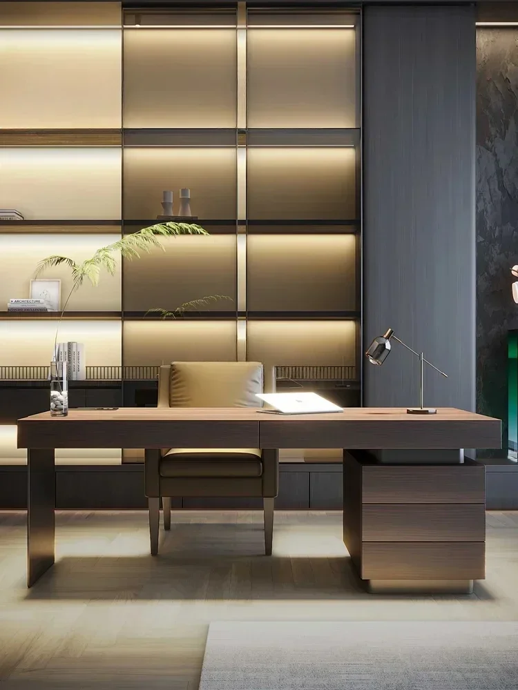 Italian minimalist light luxury desk premium design inductive computer desk modern desk
