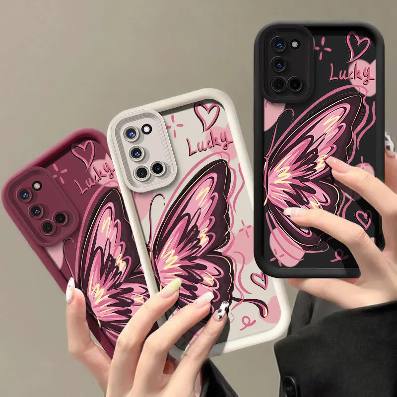 Cute Butterfly Wings Phone Case For OPPO A92S A93 A94 A98 A9X A7X A1 A96 A57 A3 Pro Camera Lens Protection Silicone Soft Cover