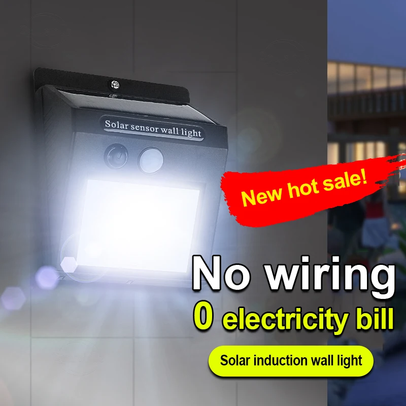 

Solar Charging LED Wall Light No Wiring Smart Sensor Doorway Light Built-in Solar Powered Battery 0 Electricity Bill Garden Lamp