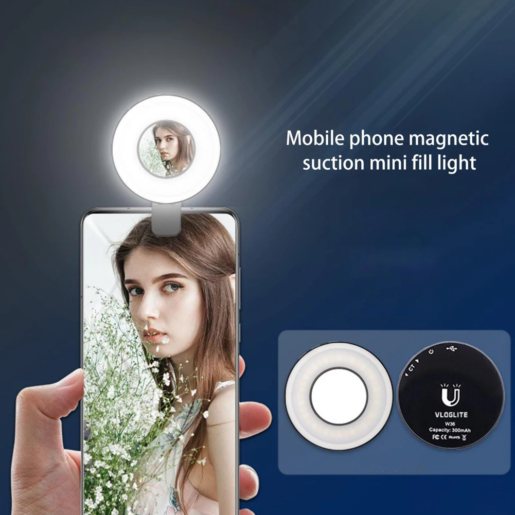 LED Fill Light Mobile Phone Lens Selfie Lamp Ring Mini Makeup Mirror Light Usb Charge Phone Selfie Light