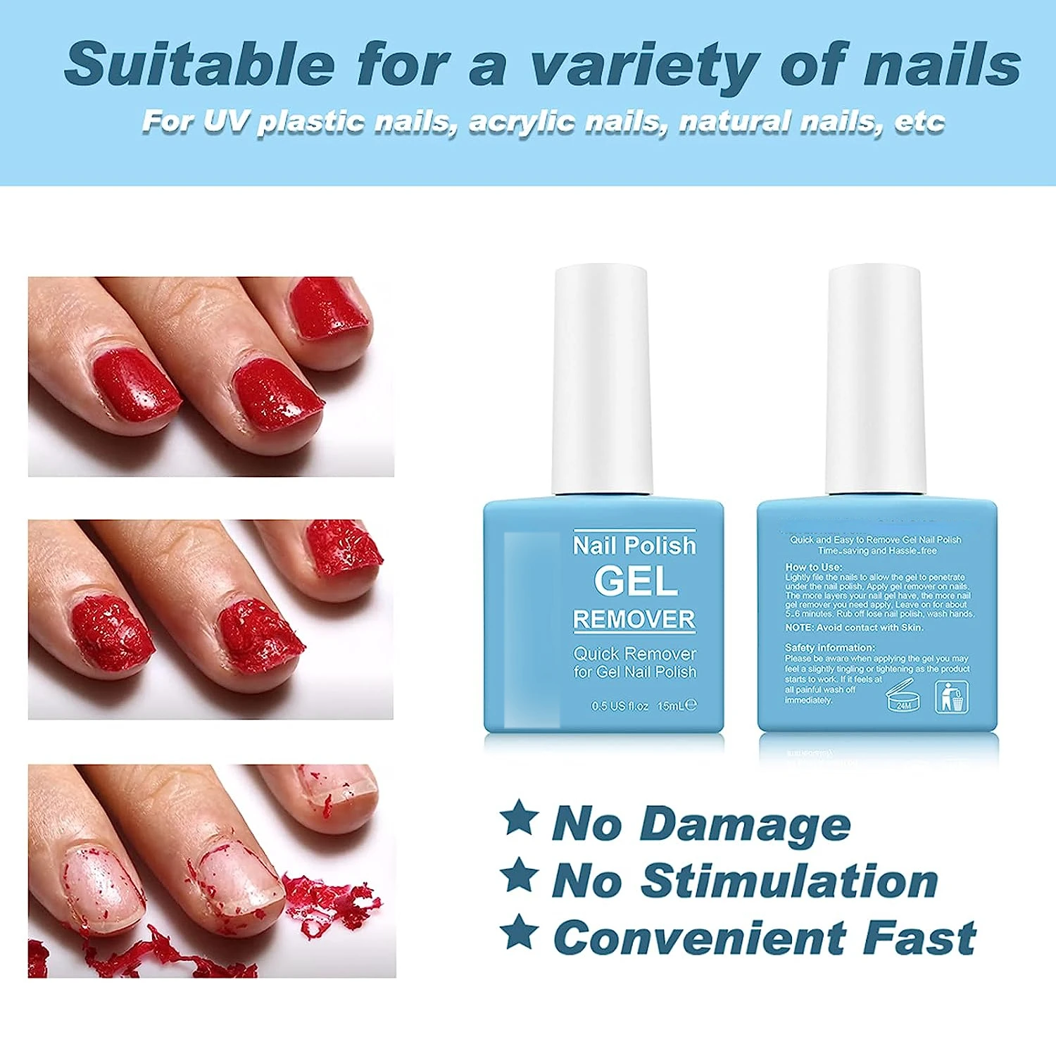 

Easy & Effortless High-Quality Gel Polish Removal Kit with Quick Ingredients - Safe & Complete DIY Manicure Set for Professional