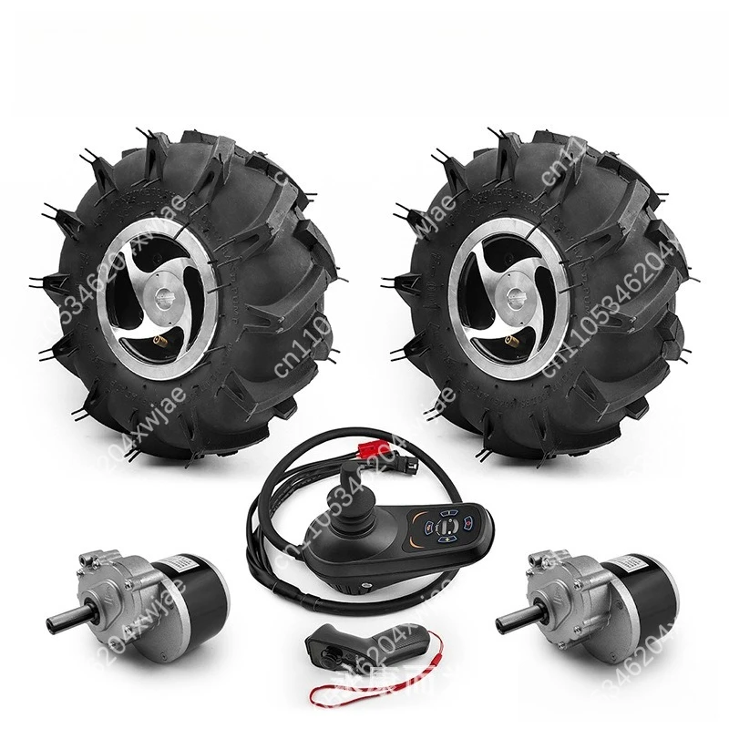 10 Inch 24V 700W Dual Motor Drive System 4.10-4 Off-Road Tire with Joystick Remote Control for Utility Cart