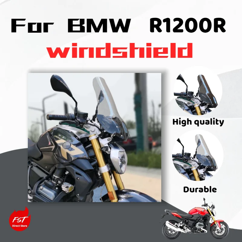 For BMW R1200R front windshield modification, transparent rain shield motorcycle parts